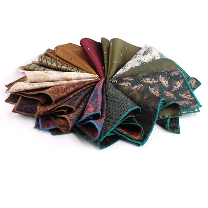 Earth-Toned Embellished Pocket Square Collection – 20 Unique Styles