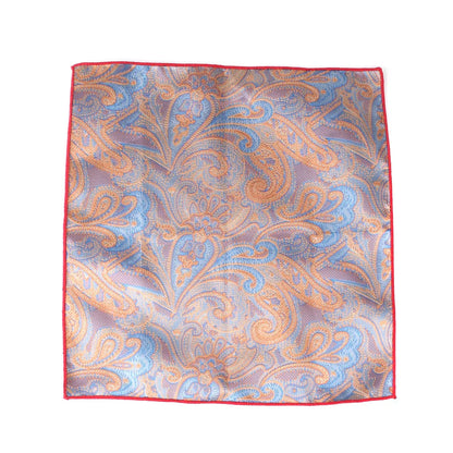 Crimson Stitched Bold Patterned Pocket Square Collection