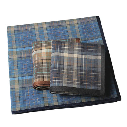 4 Classic Plaid Cotton Handkerchiefs – Mixed Plaid Colors, 100% Cotton