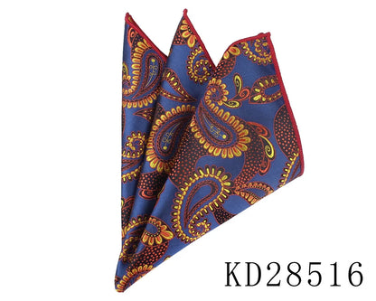 Crimson Stitched Bold Patterned Pocket Square Collection