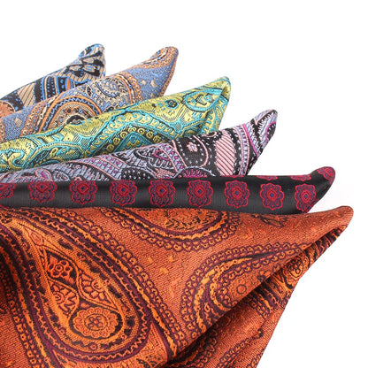 Crimson Stitched Bold Patterned Pocket Square Collection