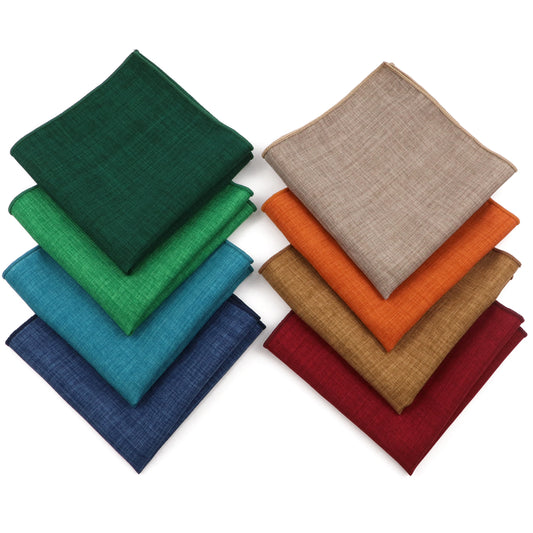 Solid Cotton Textured Handkerchiefs - 27 Colors