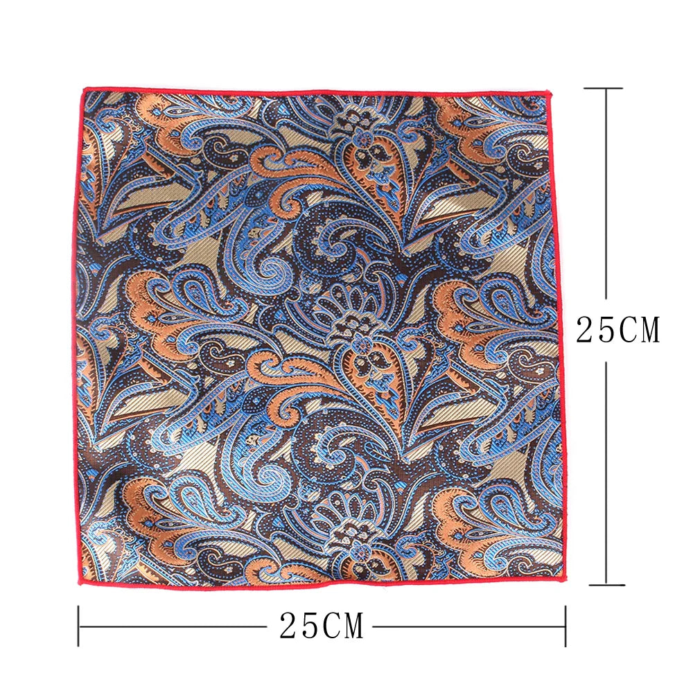 Crimson Stitched Bold Patterned Pocket Square Collection