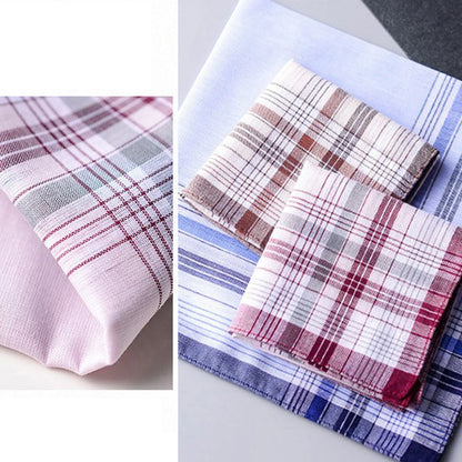 Classic Plaid Cotton Handkerchief Set – 5 Pieces - 15"