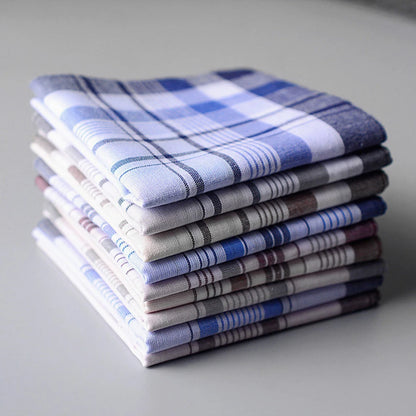 Classic Plaid Cotton Handkerchief Set – 5 Pieces - 15"